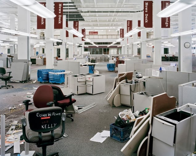 Copy Desk, Day Of Move, 7:27am, 2012 © Will Steacy
