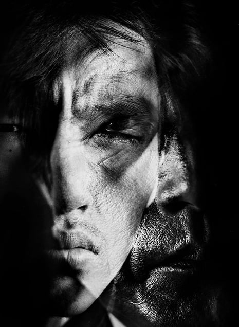 Me and my father on superimposed negatives, New York, 1990 © Jehsong Baak