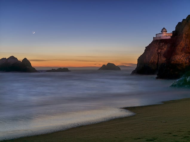 Moonrise with Earthshine Over Giant Camera