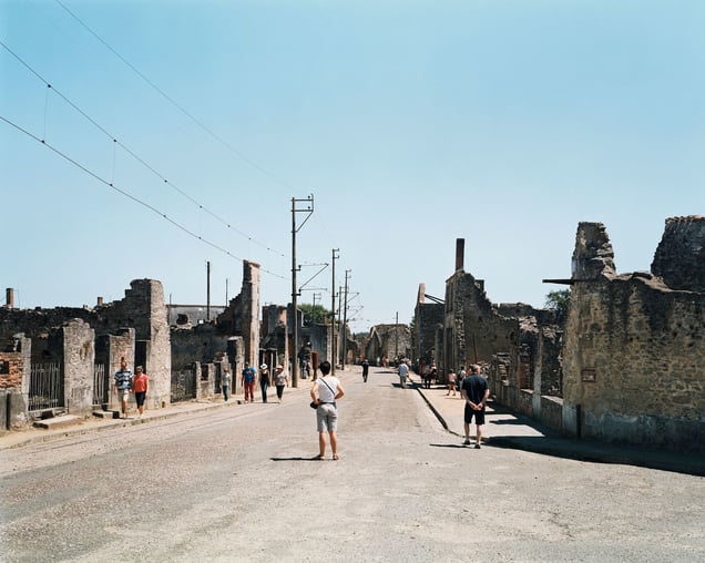 Oradour-sur-Glane, martyr village (France), main street. Courtesy of the artist.
