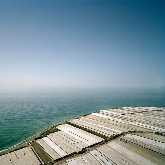 Greenhouse structures blend with the Mediterranean Sea. Albuñol, Granada. © Reinaldo Loureiro