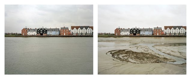 Grand Prize Winner, Portfolio Category Lens Culture International Exposure Awards 2011
Wivenhoe, Essex. 22 and 23 March 2007. High water 4:15 pm, low water 9:30 am, from the series Sea Change © Michael Marten