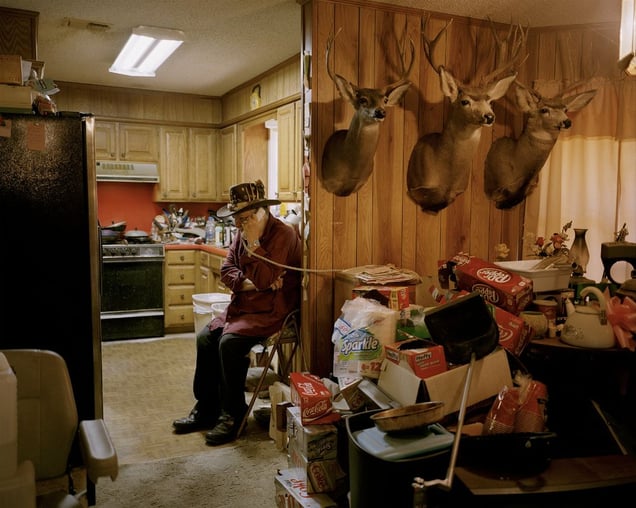 untitled hunter, trophy room # V, springtown, texasrecipient of the Outstanding Hunting Achievement Award-from the series 'hunters'-David Chancellor