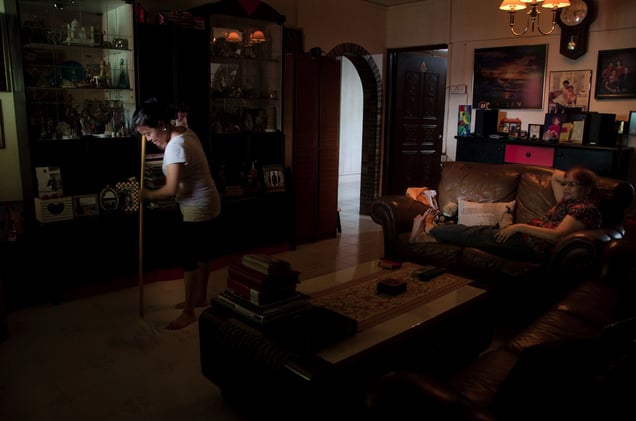 80,000 Filipino domestic maids reside in Singapore today, They are responsible for bringing up the children of Singapore and keeping the households in order as most Singaporean couples work full time. Another cause to population decline is noted due to heavy work stress thus  couples have gradually lost nterest in raising children due to affordability and time constraints.© Amrita Chandradas
