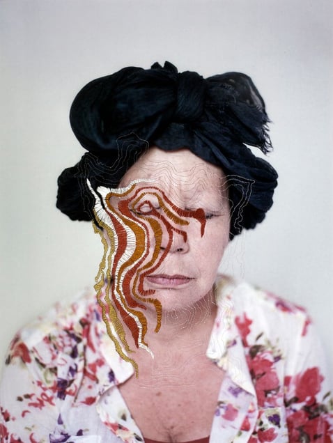 Mother in scarf