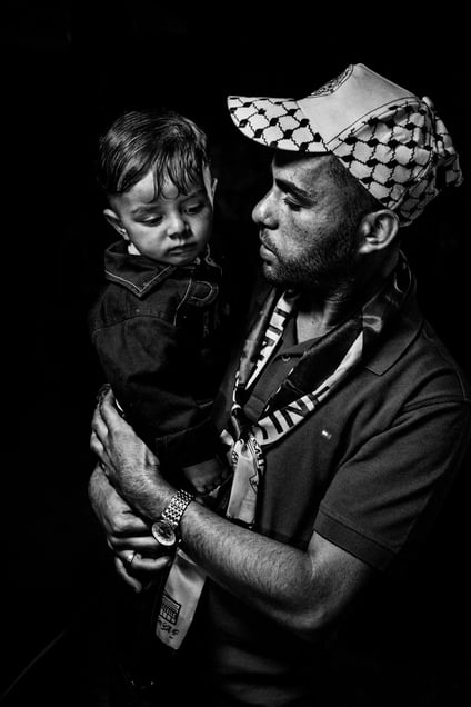 Ibraheem Abu-Lahea with his son Ahmed