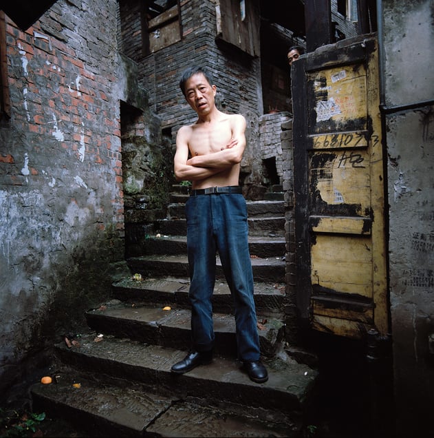 A masseur in the now destroyed old district of Chongqing
