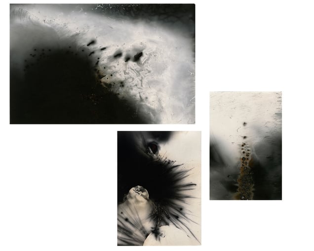 Untitled Works of Fire Constellation. Unique gunpowder generated gelatin silver prints.