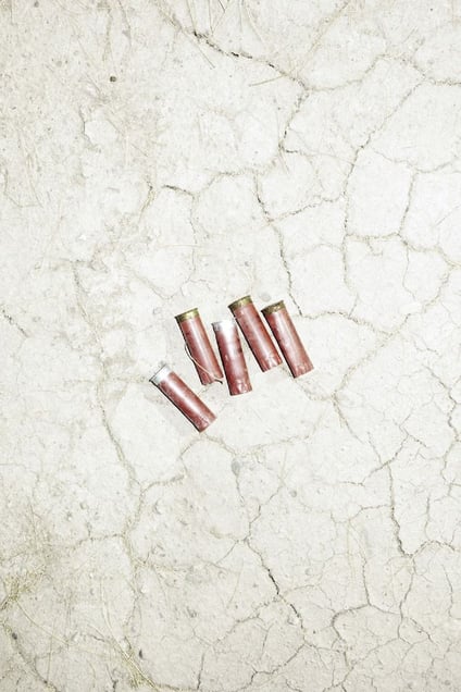 Used ammunition left on the soil.