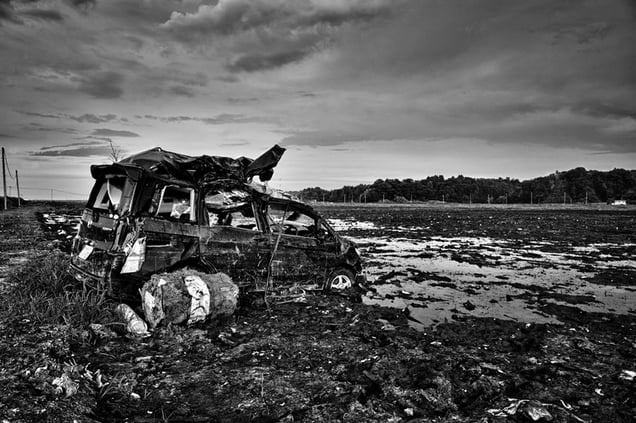 On the border devastated by the Tsunami, from the series Fukushima "No Go" Zone, © Pierpaolo Mittica.