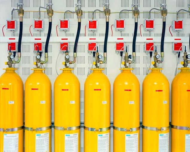Part of the fire fighting system of the supercomputer that designs France’s nuclear weapons. From "Forensic Traces of War" © Simon Norfolk