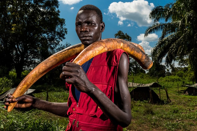 From the reportage 'Ivory Wars'. Nzara, South Sudan: Michael Oryem, 29, is a recently defected Lord's Resistance Army fighter who's L.R.A group was involved in the poaching of Ivory in Garamba National Park in the Democratic Republic of Congo.