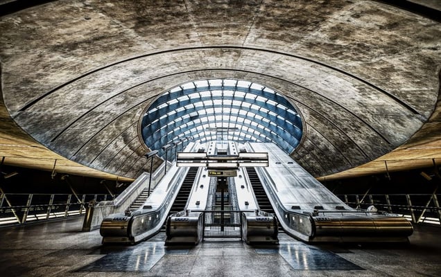 Someone cycling through the Greenwich foot tunnel in London © Sean Batten, United Kingdom. Shortlist, Architecture, Open Competition. 2014 Sony World Photography Awards