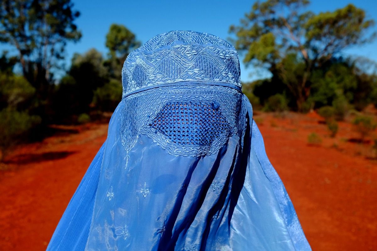 Blue Burqa in a Sunburnt Country