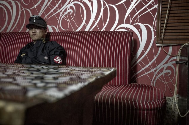 Ariunbold Altankhuum, founder of the Mongolian neo-Nazi group Tsagaan Khass ('White Swastika'). Ulaanbaatar.