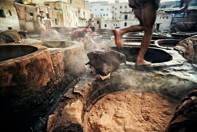 Fes, Morocco: Moroccan leather was famous around the world already in the middle ages. The way they work in the tanneries in the old part of the city has not changed over the centuries © Matjaz Krivic