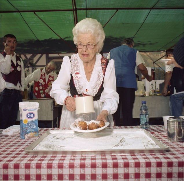 Making Aebelskivers, Danish Days, Solvang, California, 2009
