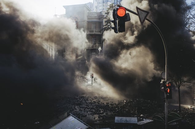 After clashes between police and protesters on Shelkovichna street. Kiev, Feb. 18, 2014.