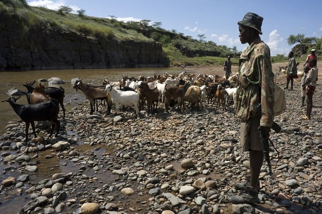 From the series Orizon, near the village of Kekoroenjorok.At the exact spot indicated by Brother Dario's dowser, water comes to the surface after drilling 55 meters into the ground. The water is clear but will be analyzed to determine if it is potable for humans.