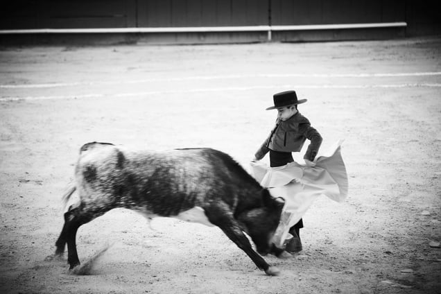"Cristóbal Arenas Moncayo is 10 years old. To fight a bull is something beautiful, there are a lot of emotions, adrenaline, excitement and the danger is always there. As a torero you are always afraid but this is normal, it makes you stronger and helps you to take control of your fears, from that point you move ahead". From the Series "The little Bullfighters of Mexico"