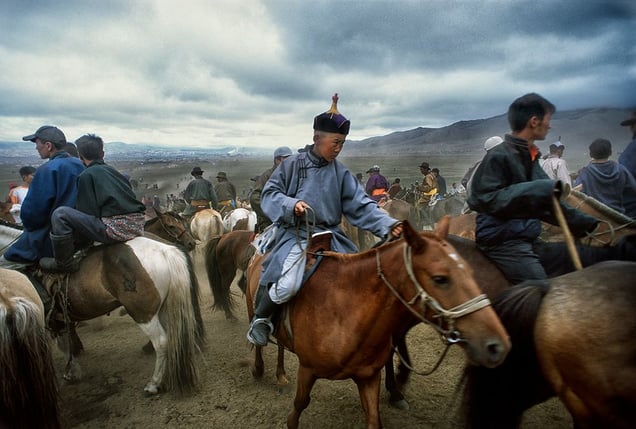 Ulan Bator, Mongolia: The trotter is getting ready for the horse race, one of the three disciplines on the traditional Mongolian festival of Nadam. © Matjaz Krivic