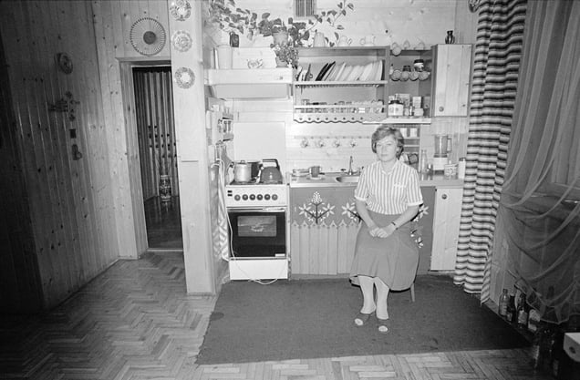 Zofia Rydet, Sociological Record, Krakow Region, Wieliczka, Miedzybrodzcy Family, 1985. People in Interiors cycle © Zofia Augustynska-Martyniak