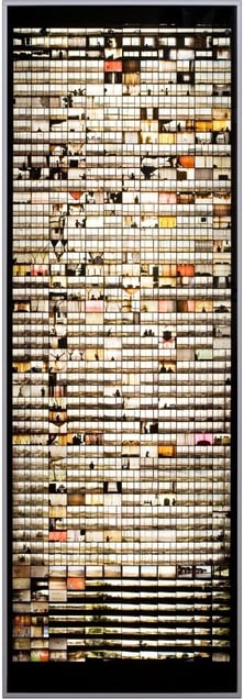 Lightbox of the tower's windows. From "Windows, Doors, Televisions — three lightboxes" (in collaboration with Patrick Waterhouse) © Mikhael Subotzky, Patrick Waterhouse