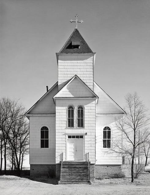 Catholic church, winter. Ramah, Colorado. 1965-66. © Robert Adams. Image courtesy of Fraenkel Gallery.
