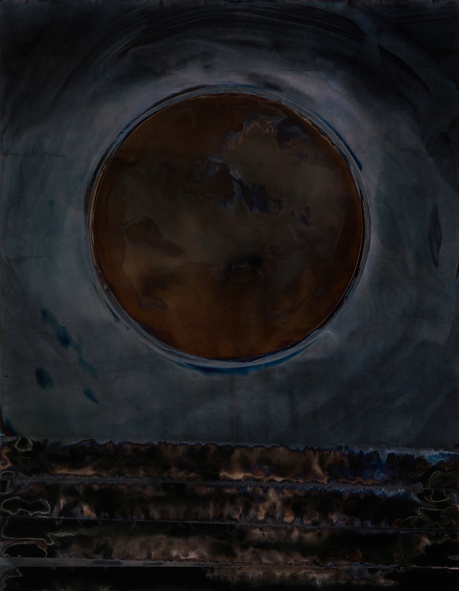 Circumambulation, 2024, Chromo Halide Lift Silver Gelatin Print, 1/1 unique original print, from the series "Manifestation of Light and Energy" © Frank Lopez