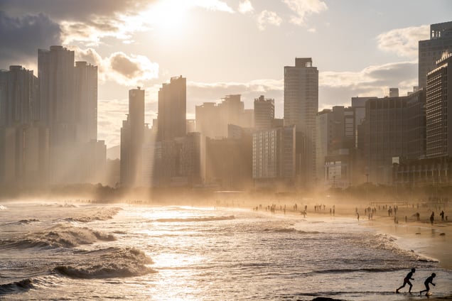 Kids Chilling at Golden Hour Beach