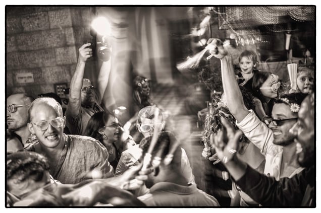 Israel, Jerusalem, black and white photo, street, wedding