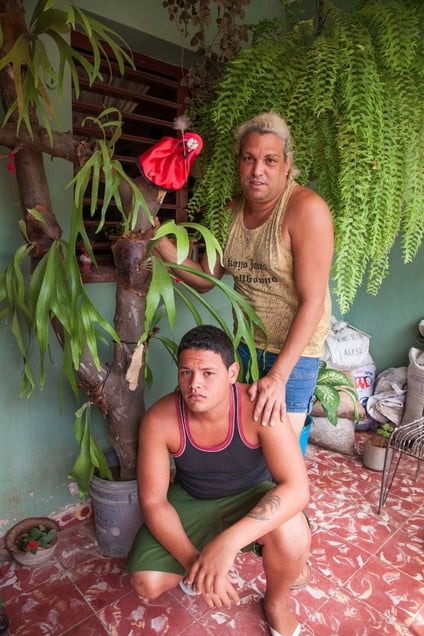 Orlando, dressmaker, with partner, Yosvany, Havana © Mariette Allen