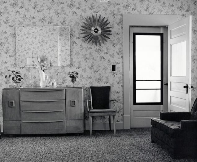 Living room. The Ross farmhouse. Colorado, 1973. © Robert Adams. Image courtesy of Fraenkel Gallery.