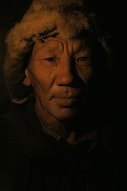 Chief herder Fedor Semenov.  Topolinoe. October, 2007© Evgenia Arbugaeva