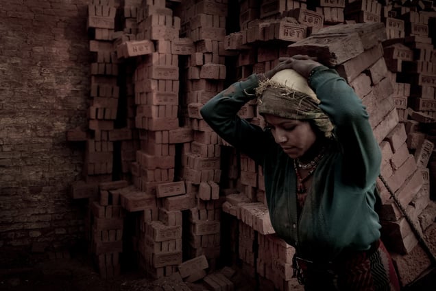 Nepali Woman Carrying Bricks