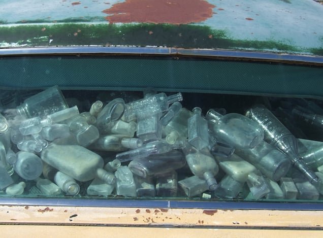 Bottle car, detail, 2010.