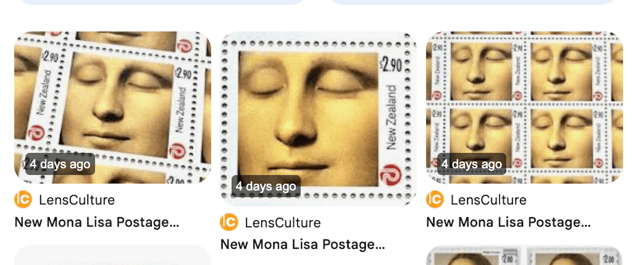 4 days after New Zealand relase of new Mona Lisa stamp