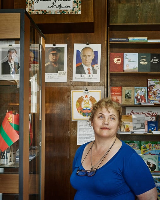 Natalia Yefremova - Seller of Transnistrian patriotic items in Tiraspol