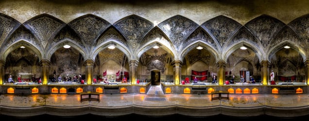 Vakil bath is a very popular historical site located in Shiraz, Iran. Panoramic photo made using 4 fisheye shots © Mohammad Reza Domiri Ganji, Iran. Shortlist, Panoramic, Open Competition. 2014 Sony World Photography Awards