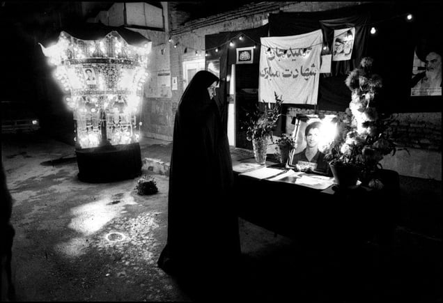 A mother weeps for her son who died during the war with Iraq. Thousand of young boys were killed during this 8 year old war. Tehran, IRAN - April 1981
© Copyright 1979-2009 Alfred Yaghobzadeh. All rights reserved.