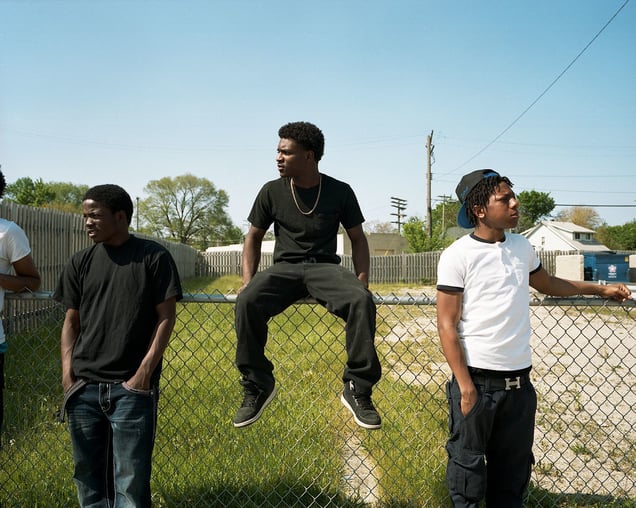 3 boys outside a fire (2016)