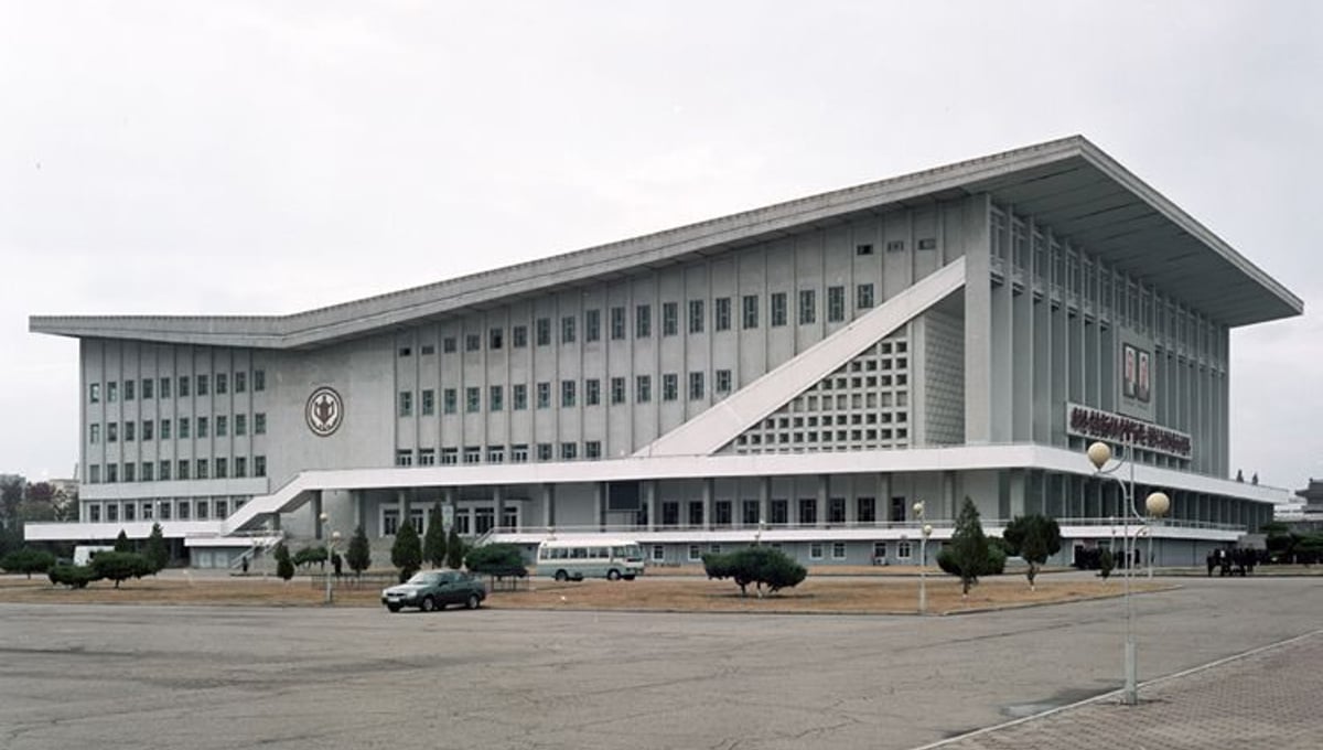 Pyongyang's indoor stadium which is used for large political meetings and sporting events. © Maxime Delvaux
