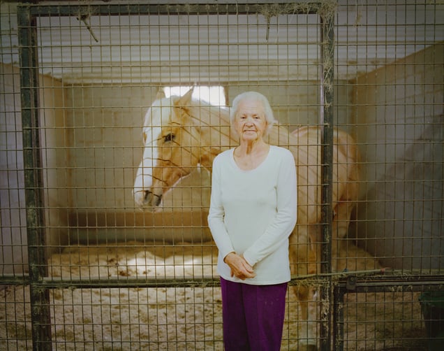 A nice moment with Joyce DuBose at DuBose Quarter Horses, Hattiesburg, Mississippi.