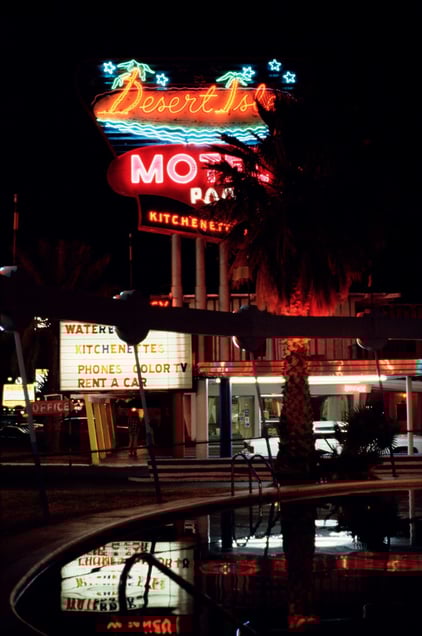 Desert Isle Motel, Las Vegas, Nevada, 1979. Courtesy of Luïscius.