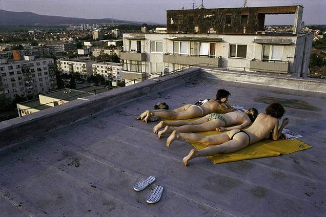 Girls taking a sunbath, Pezinok, 2004. © Andrej Balco