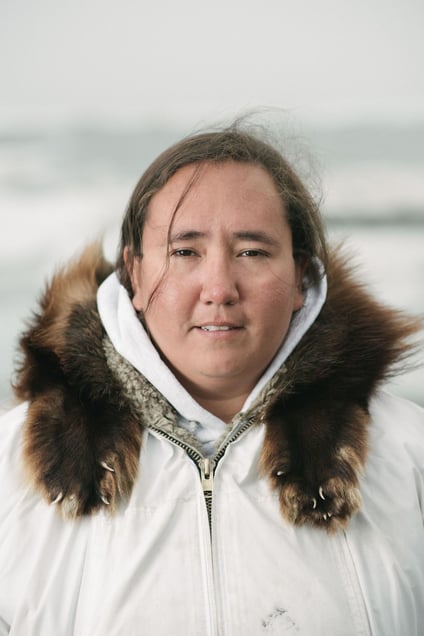 Iñupiat elder Foster Simmonds has been a whaler since he was a child. He says, “Hide something for me. Look at the food, the whales. Look at the sea, the whalers. A blessing for them. Take that and hide it in your heart.” Bernadette Adams was the first Iñupiaq woman to harpoon a whale. “I happen to have no brothers, so I had to find some way to help the family out,” says Bernadette.