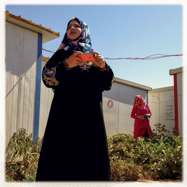 iPhone photography assingment with teenagers in Za'atari, Jordan