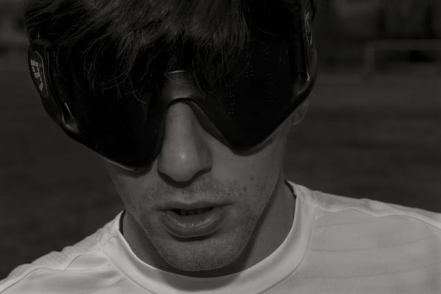 Blind soccer player