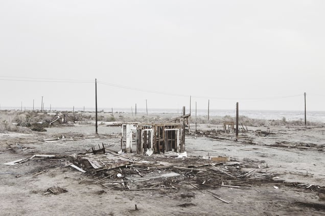 Remains of a house at Bombay Beach.