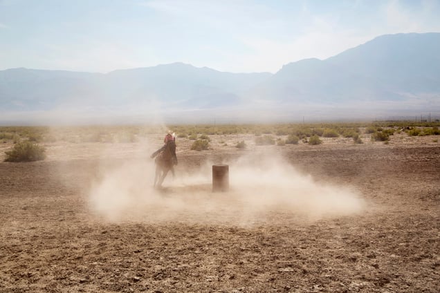 Kole training barrels, Dixie Valley, Nevada 2013